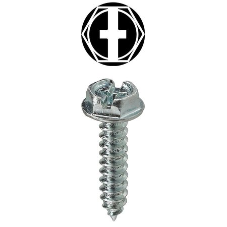 L.H. DOTTIE Sheet Metal Screw, #10 x 1 in, Zinc Plated Steel Hex Head Combination Drive, 100 PK HWSMS101